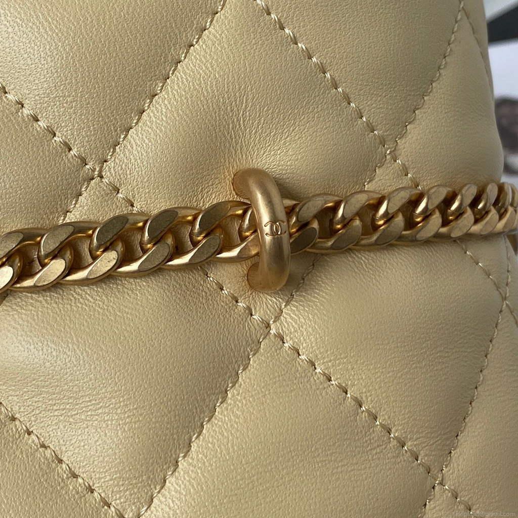 Chanel AS3117 Bucket Bag Lambskin Yellow