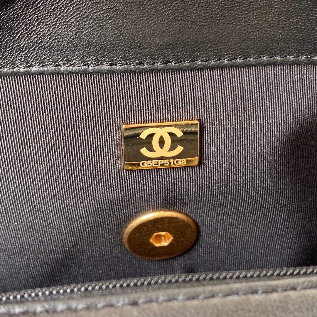 Chanel As1161 Large Chanel 19 Handbag Flap Colorful Print Vintage gold
