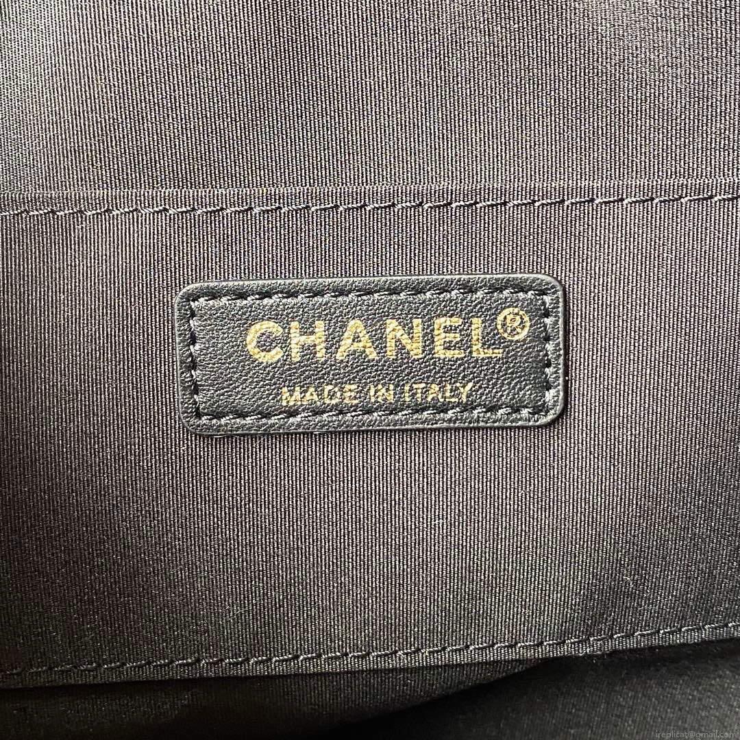 Chanel AS3027 Bucket Bag Printed Denim Gold Black