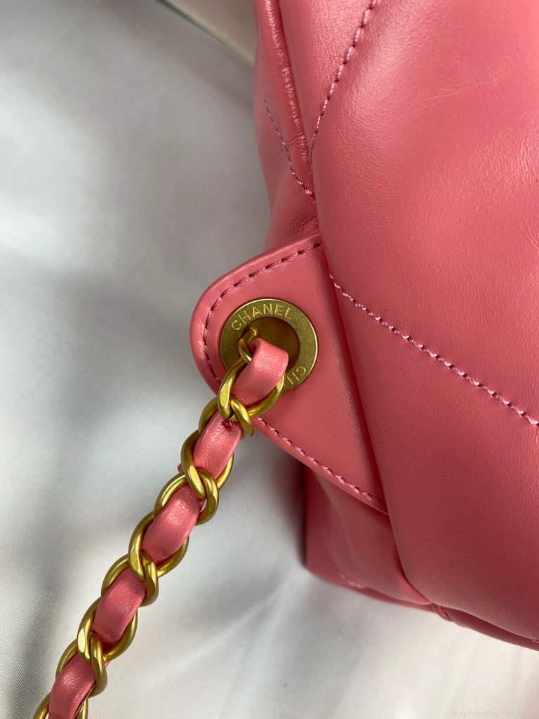 Chanel 22 Backpack Shiny Calfskin AS3313 Pink Gold