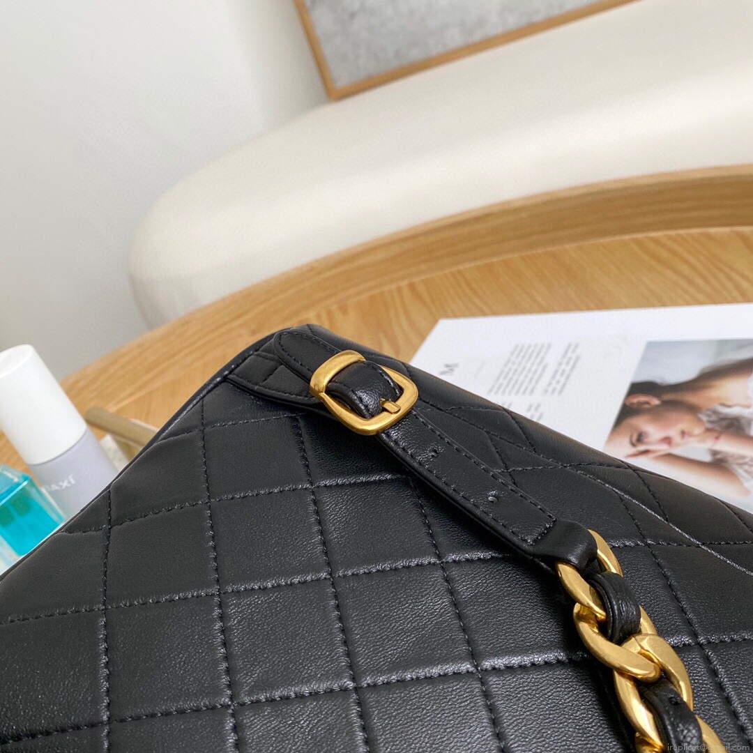 Chanel A88792 Backpack Calfskin Black Gold