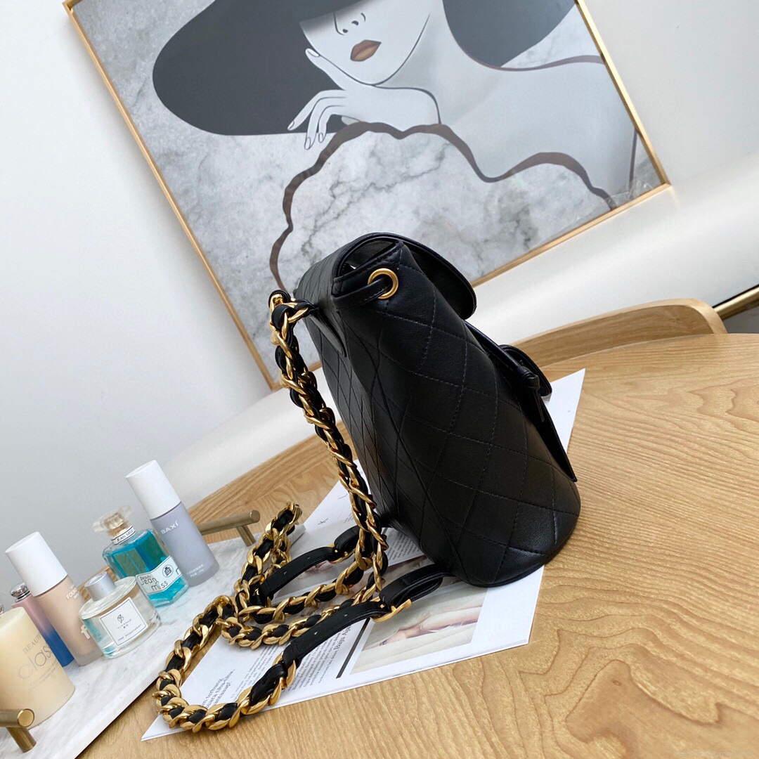 Chanel A88792 Backpack Calfskin Black Gold