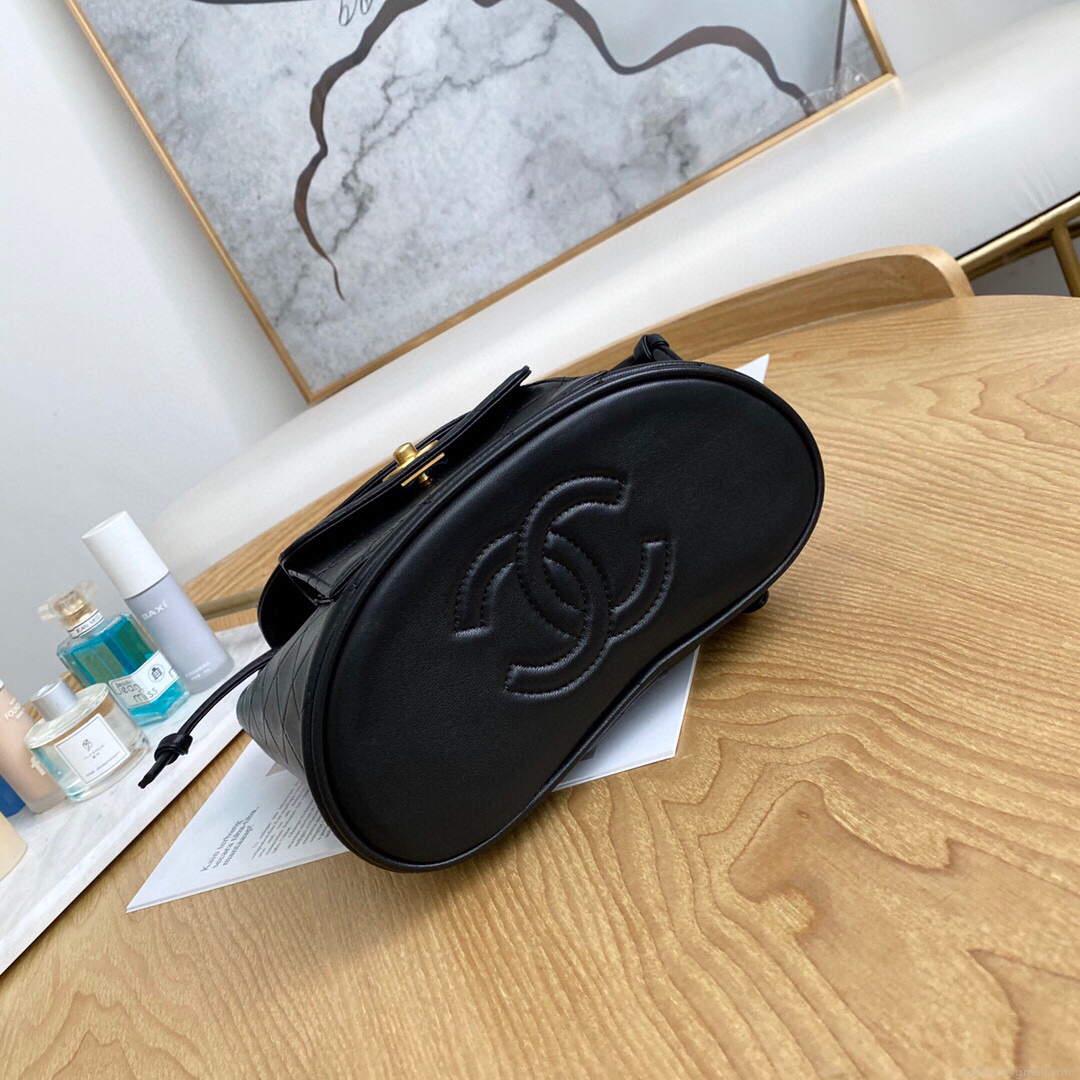 Chanel A88792 Backpack Calfskin Black Gold