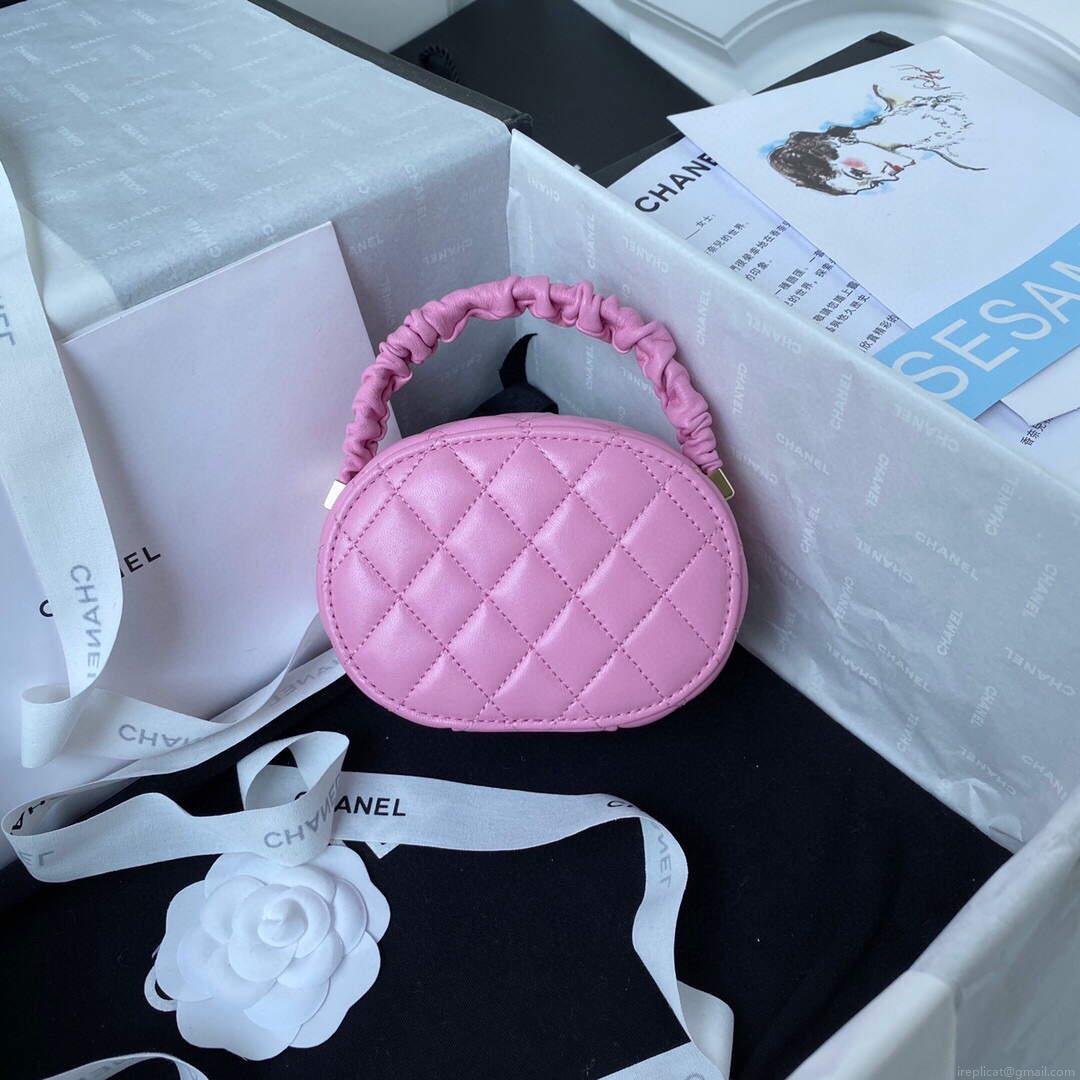 Chanel Vanity Case Shiny Lambskin Gold AP2731 Pink