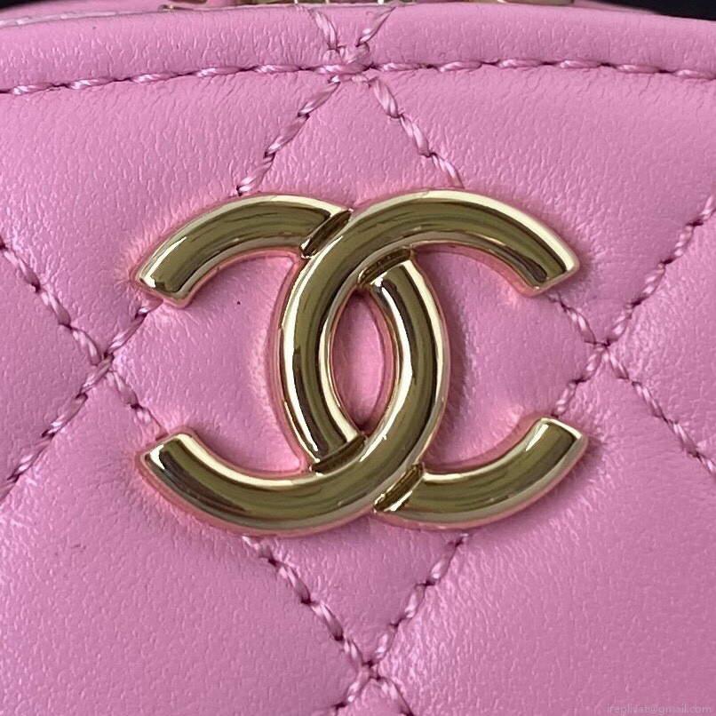Chanel Vanity Case Shiny Lambskin Gold AP2731 Pink