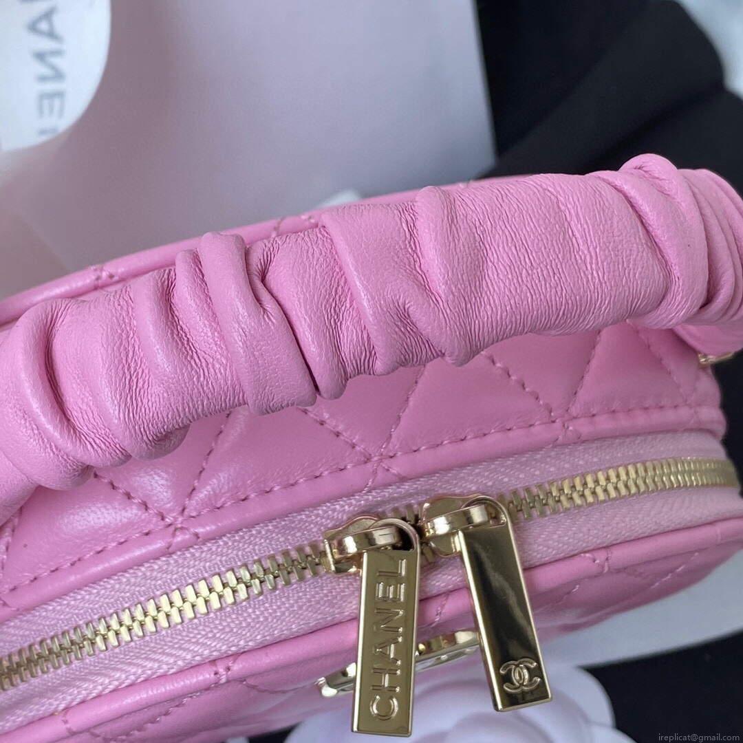Chanel Vanity Case Shiny Lambskin Gold AP2731 Pink