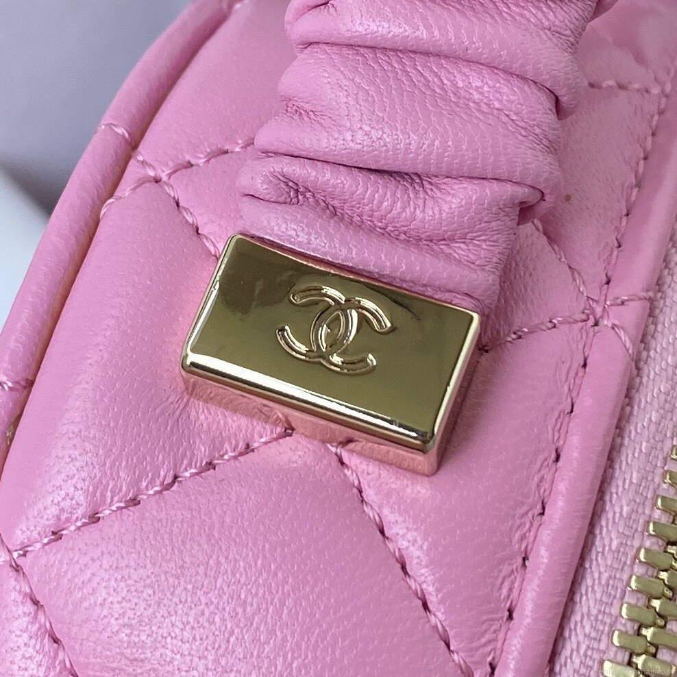 Chanel Vanity Case Shiny Lambskin Gold AP2731 Pink