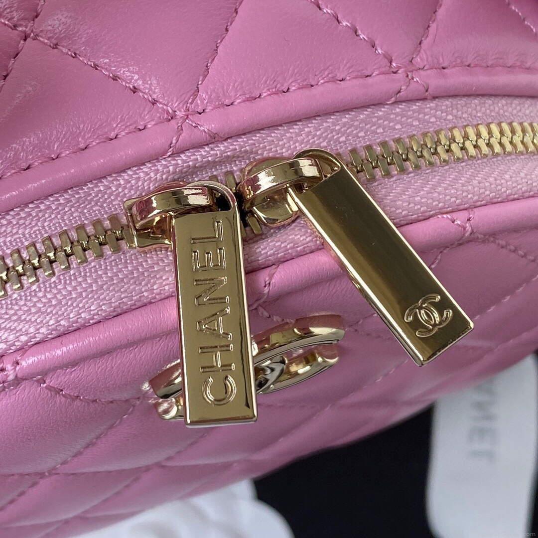 Chanel Vanity Case Shiny Lambskin Gold AP2731 Pink
