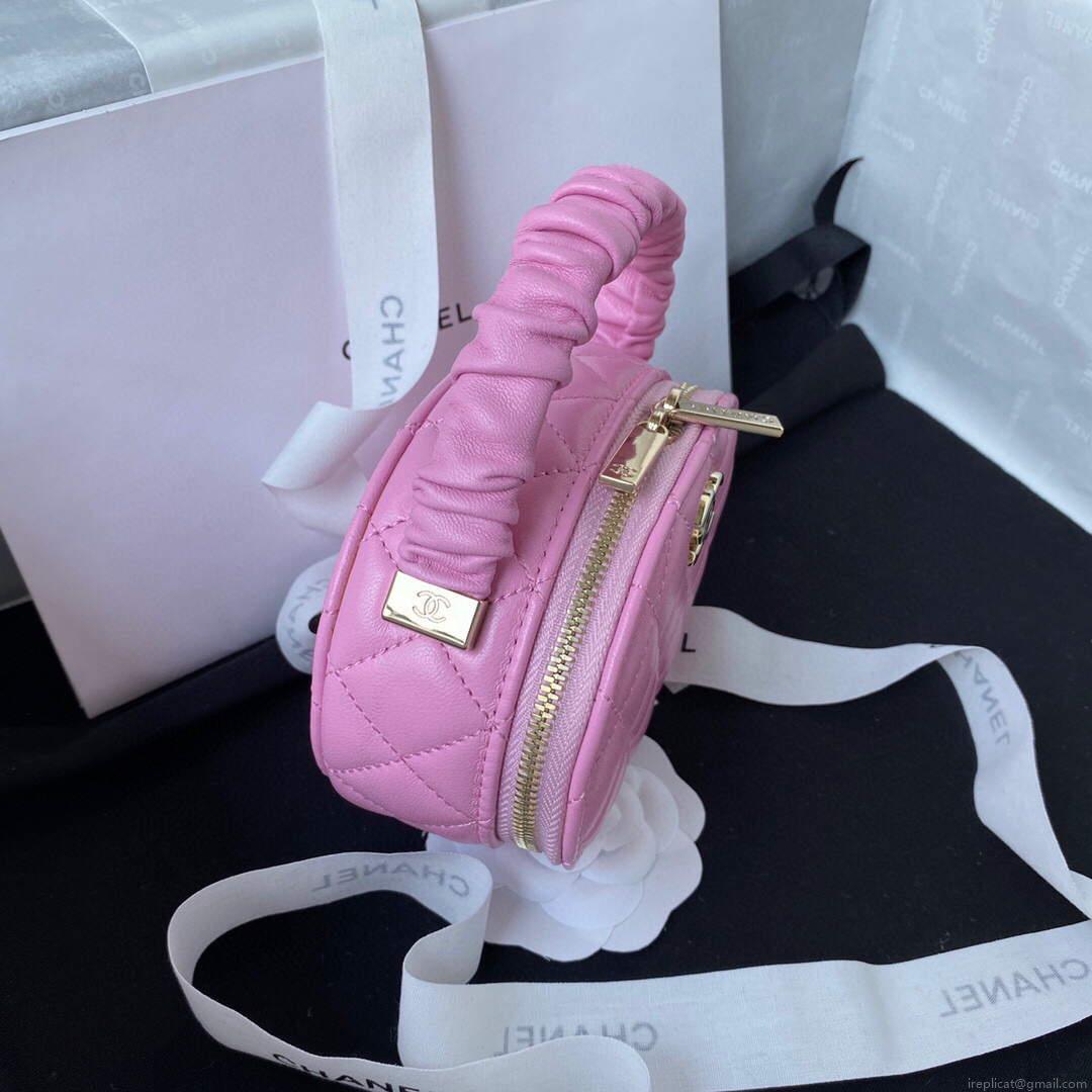 Chanel Vanity Case Shiny Lambskin Gold AP2731 Pink