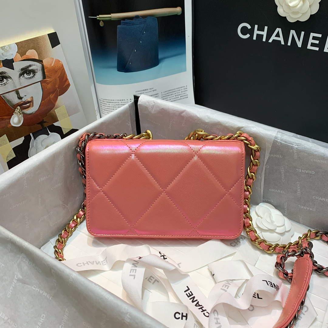 Chanel A86092 WOC 19 Chain Wallet Bag Lambskin Pink