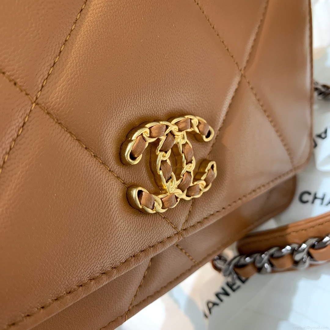 Chanel A86092 WOC 19 Chain Wallet Bag Lambskin Brown