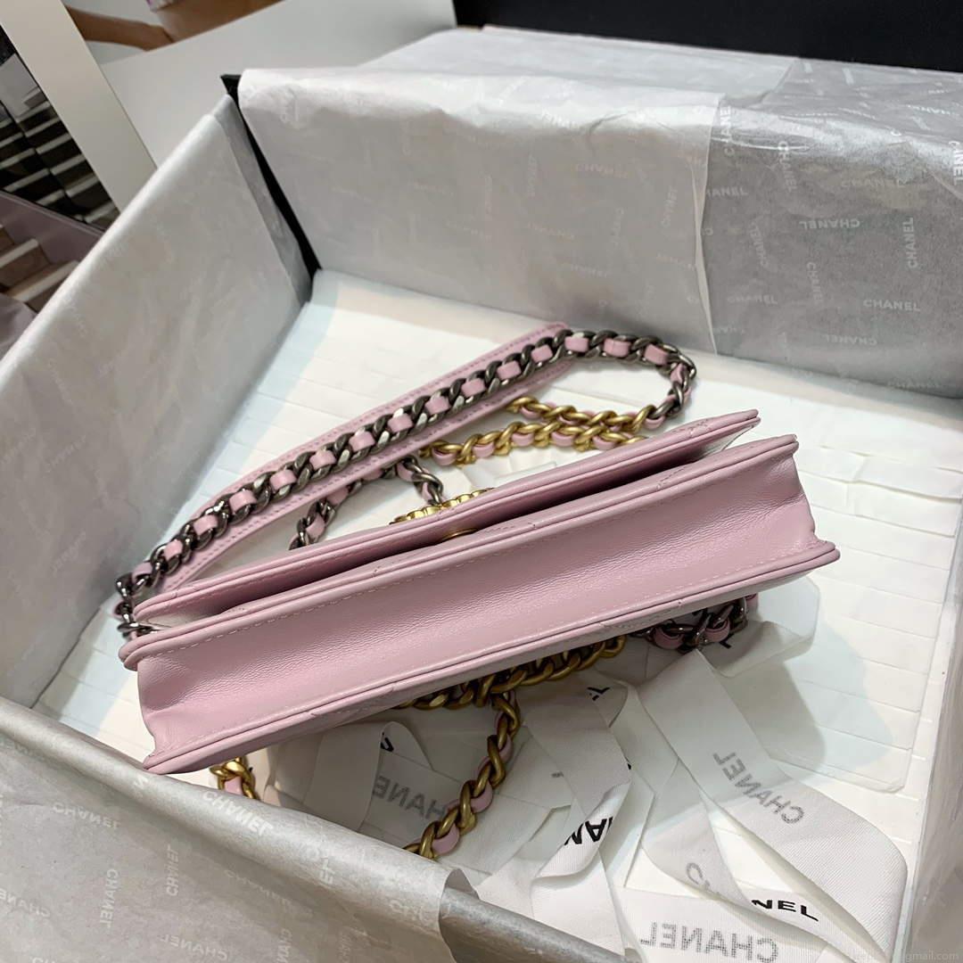 Chanel A86092 WOC 19 Chain Wallet Bag Lambskin Light Pink