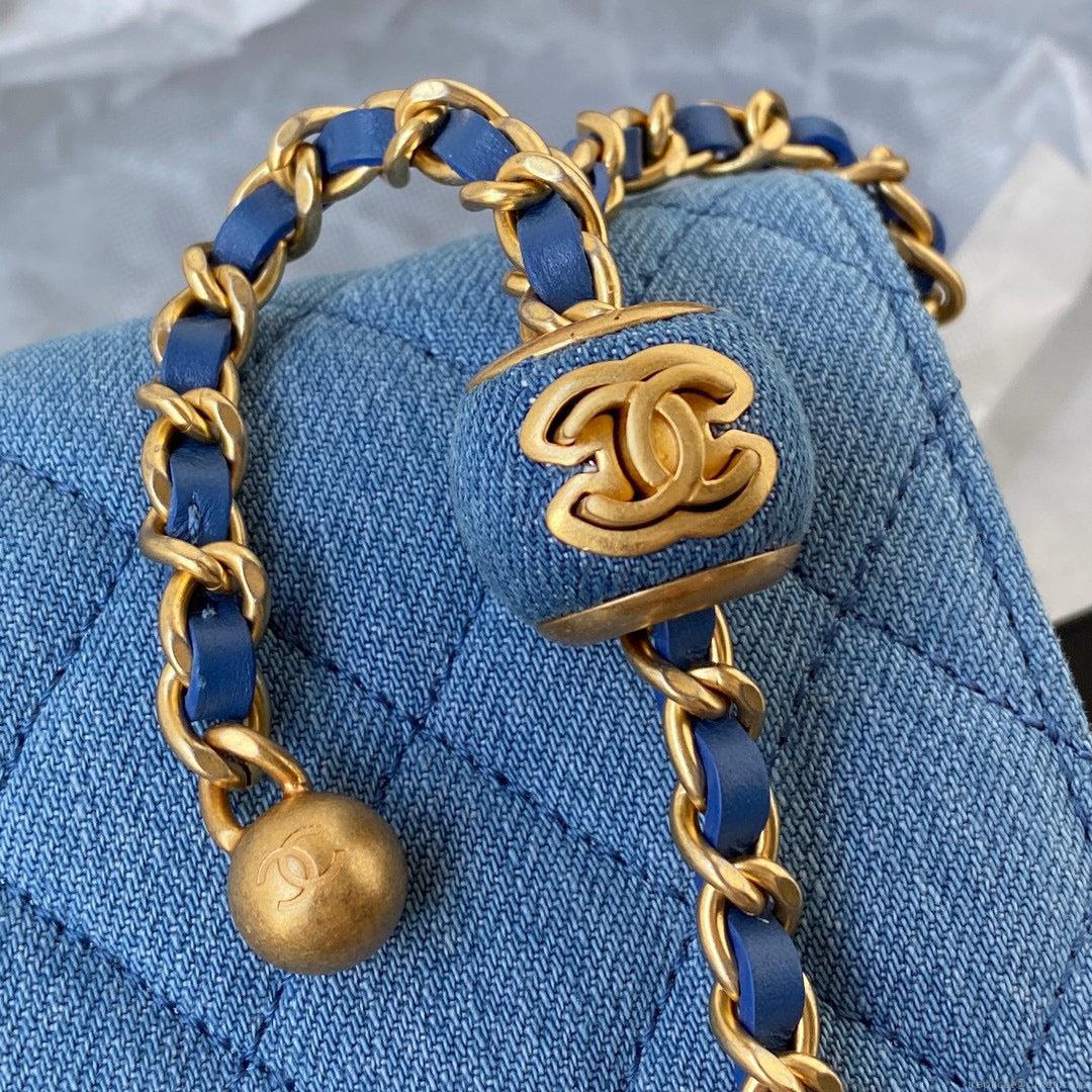Chanel AP1450 Wallet on Chain Lambskin A33814 Blue
