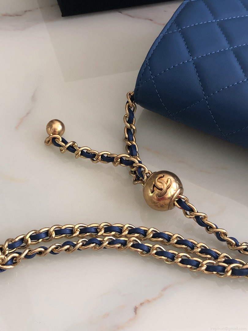 Chanel AP1450 Wallet on Chain Lambskin A33814 Navy Blue