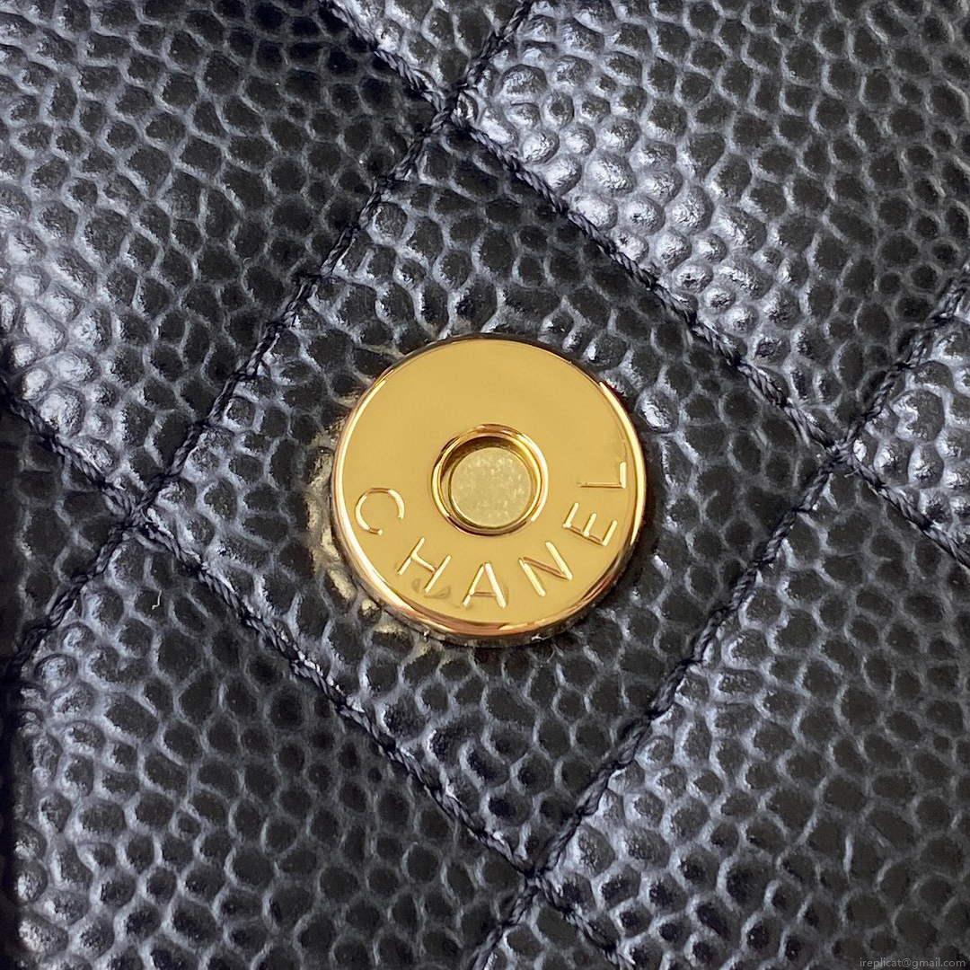 Chanel AP0250 Wallet on Chain Grained Calfskin A33814 Black Gold