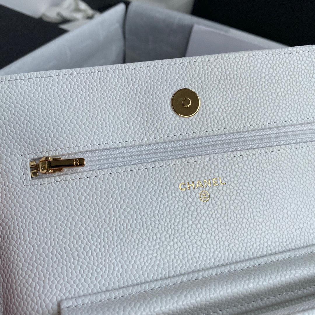 Chanel AP0250 Wallet on Chain Grained Calfskin A33814 White