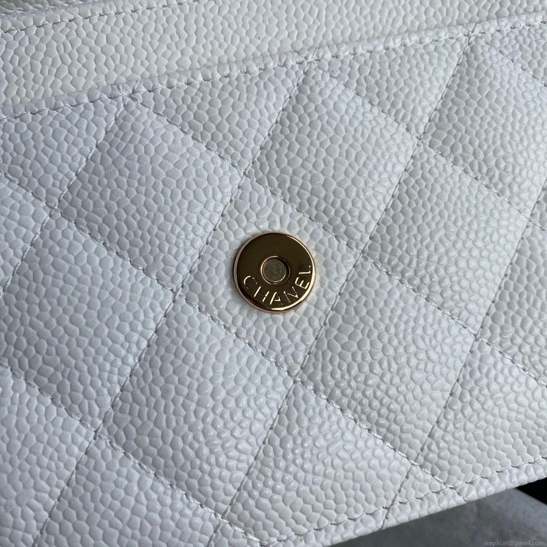 Chanel AP0250 Wallet on Chain Grained Calfskin A33814 White