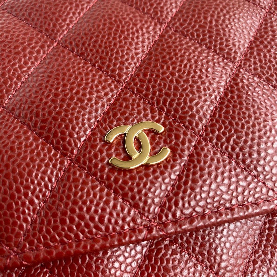 Chanel AP0250 Wallet on Chain Grained Calfskin A33814 Red