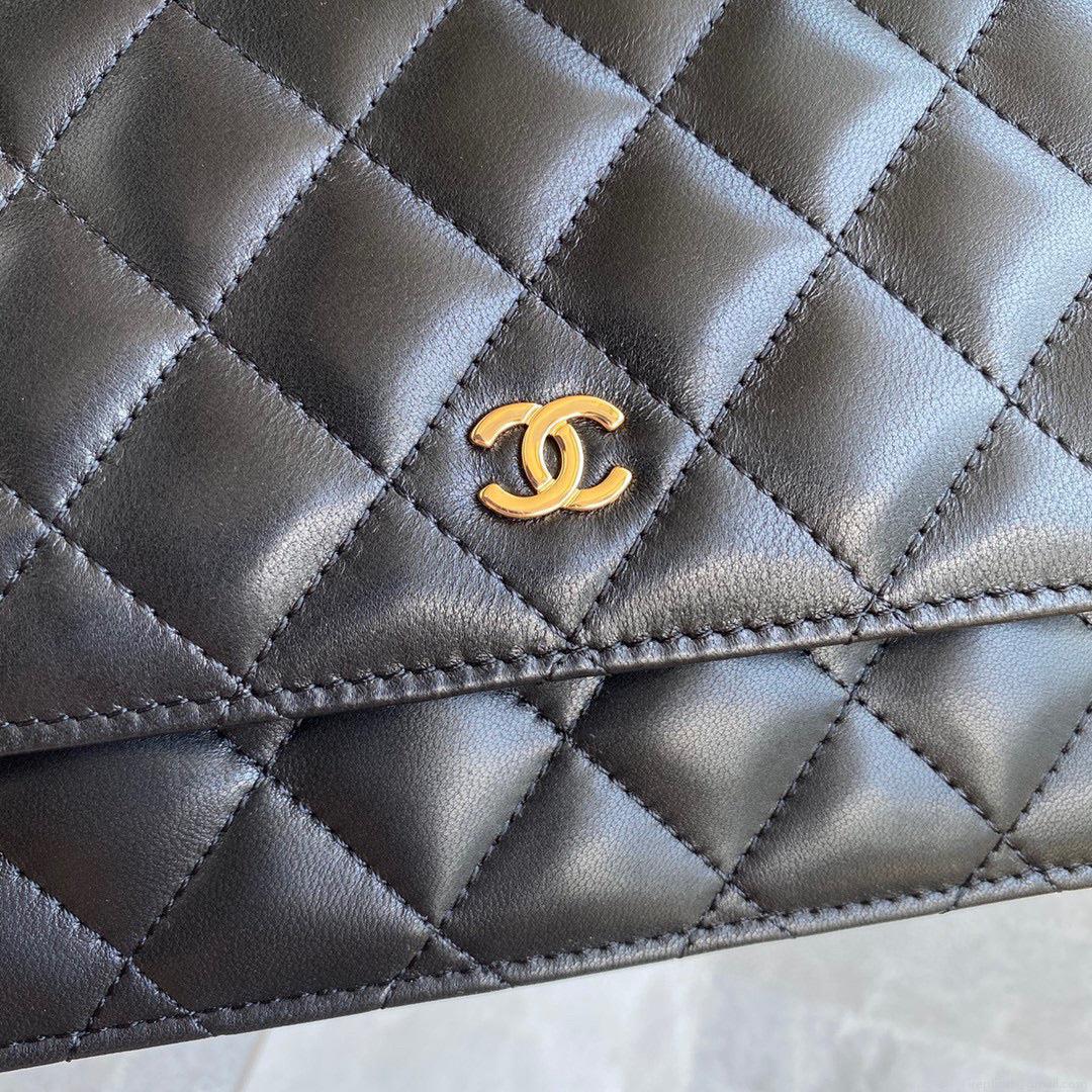 Chanel AP0250 Wallet on Chain Lambskin A33814 Black