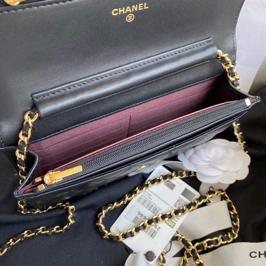 Chanel AP0250 Wallet on Chain Lambskin A33814 Black