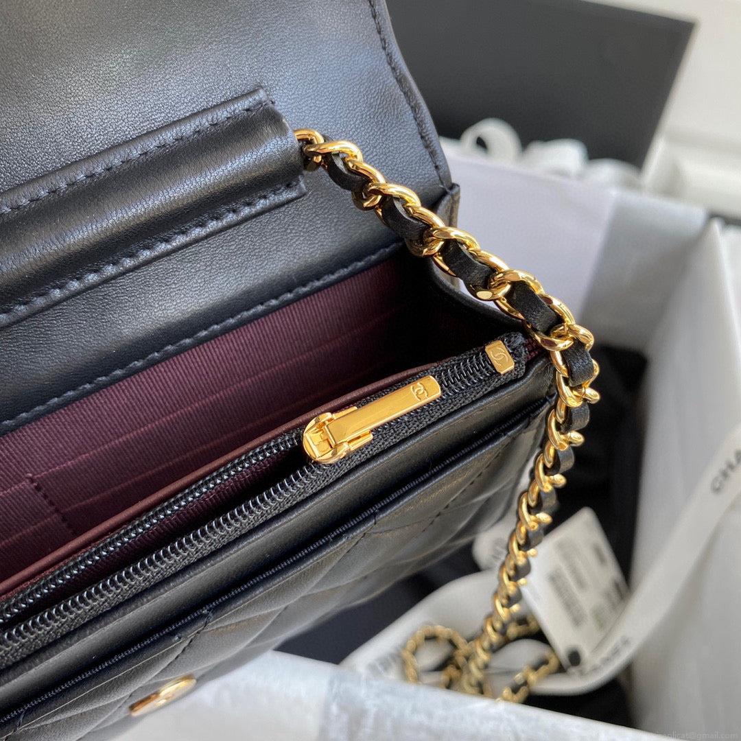 Chanel AP0250 Wallet on Chain Lambskin A33814 Black
