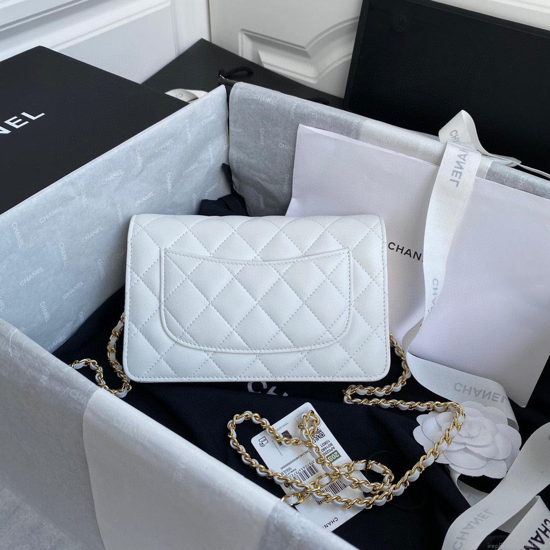 Chanel AP0250 Wallet on Chain Lambskin A33814 White