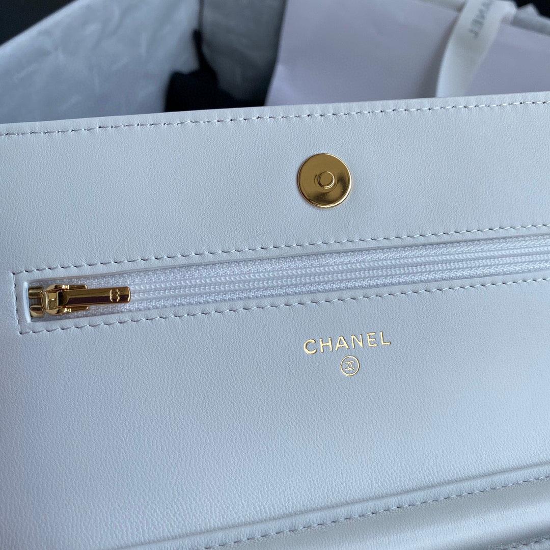 Chanel AP0250 Wallet on Chain Lambskin A33814 White