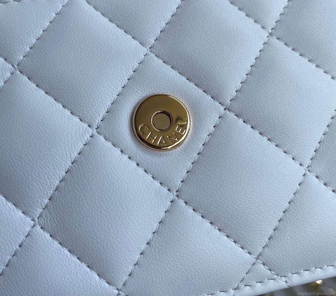 Chanel AP0250 Wallet on Chain Lambskin A33814 White