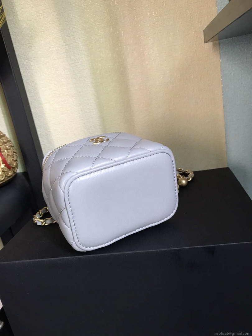 Chanel AP1447 small Vanity with chain lambskin gold Light Purple