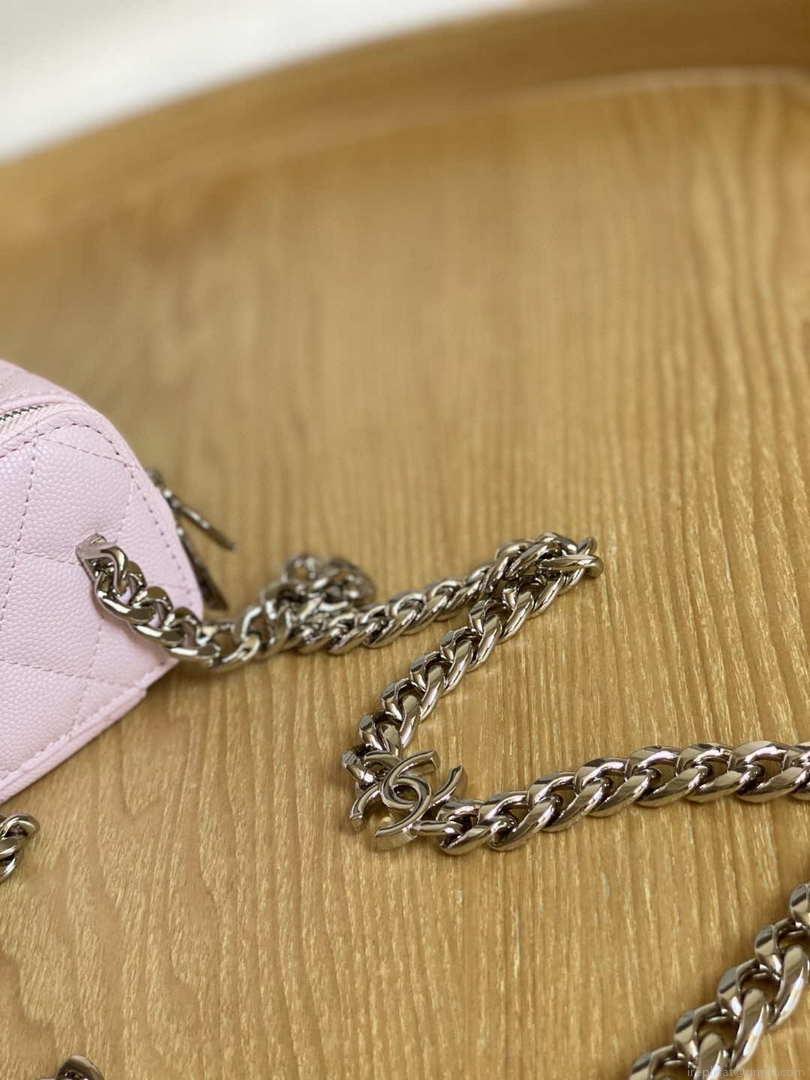 Chanel A81193 Mini Vanity with chain Calfskin Sliver Pink