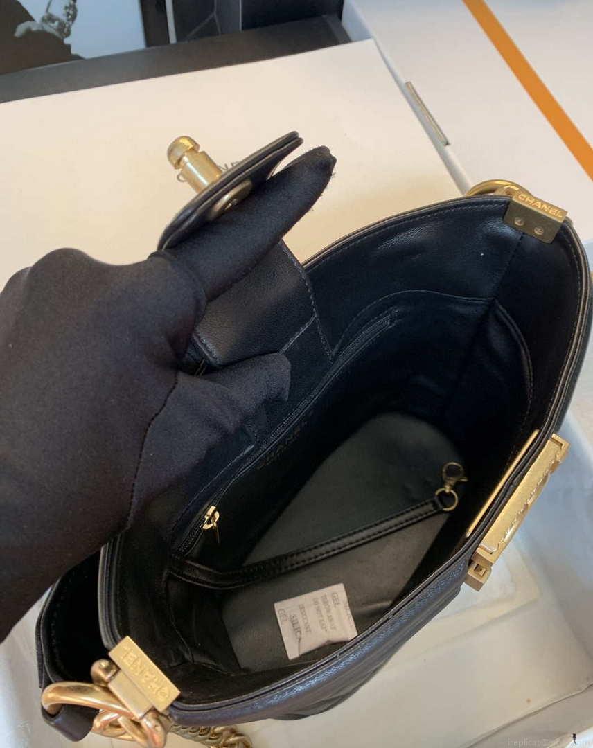Chanel AP2902 Bucket Bag with Chain Chanel Lambskin Black