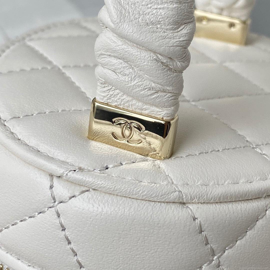 Chanel Vanity Case Lambskin AP2730 White