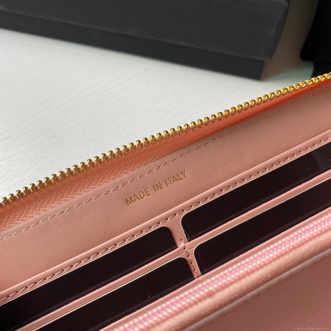 Chanel Flap Wallet Grained shiny calfskin AP2739 pink