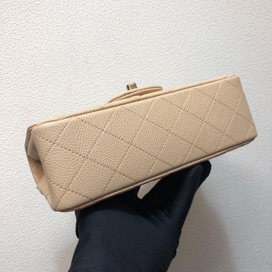 Chanel A69900 Mini Flap Bag Grained Calfskin Apricot Gold