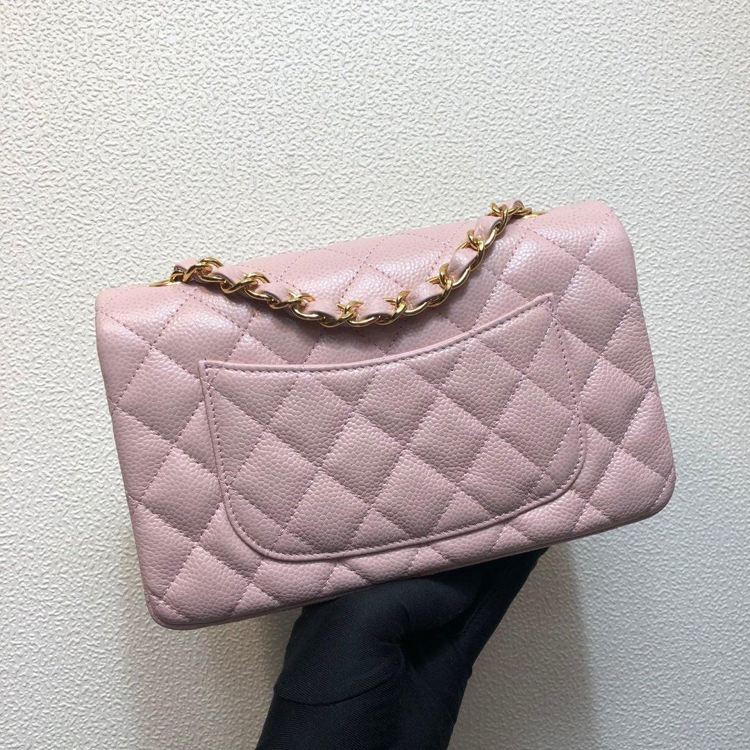Chanel A69900 Mini Flap Bag Grained Calfskin Pink Gold