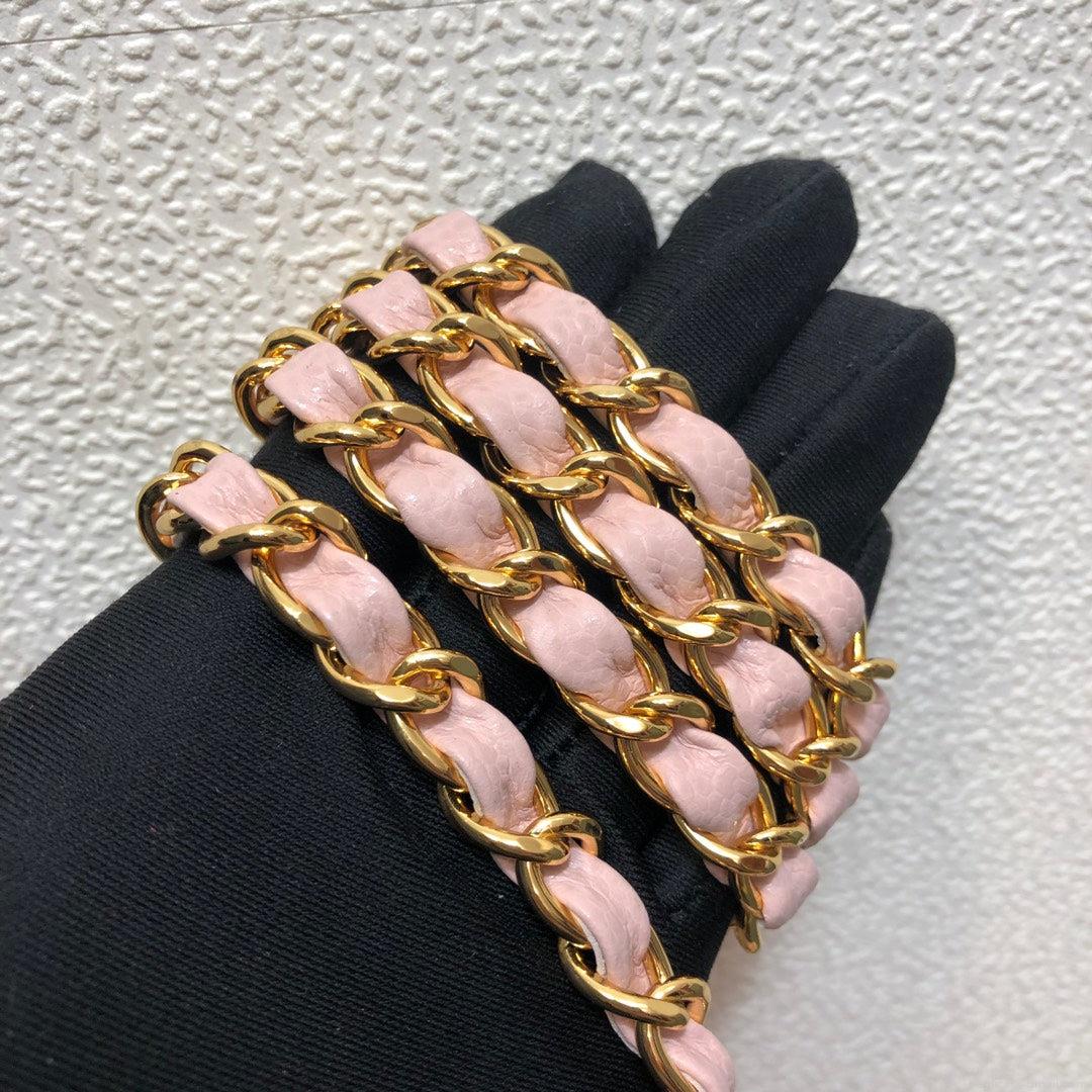 Chanel A69900 Mini Flap Bag Grained Calfskin Pink Gold