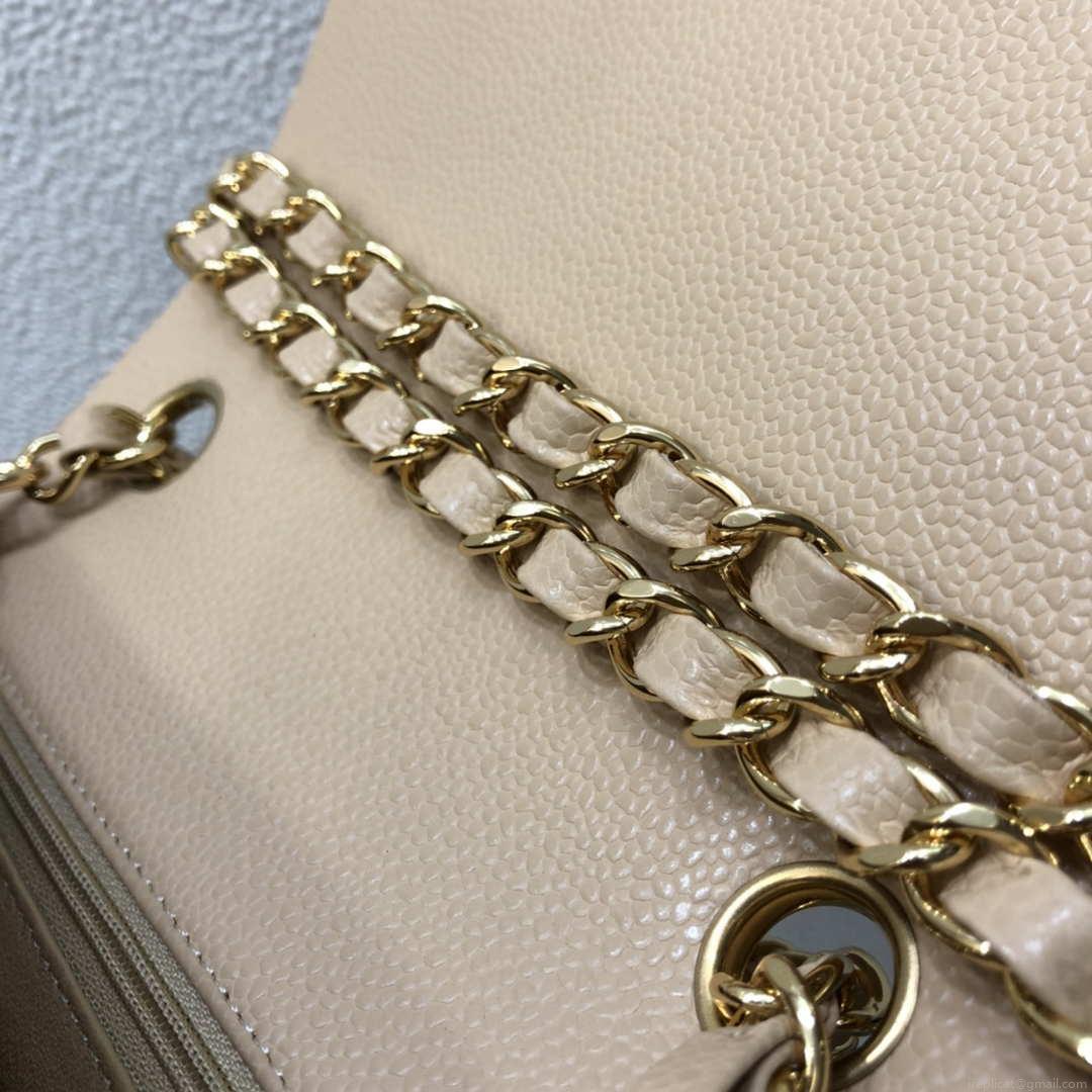 Chanel A35200 Mini Flap Bag 17cm Grained Calfskin Apricot Gold