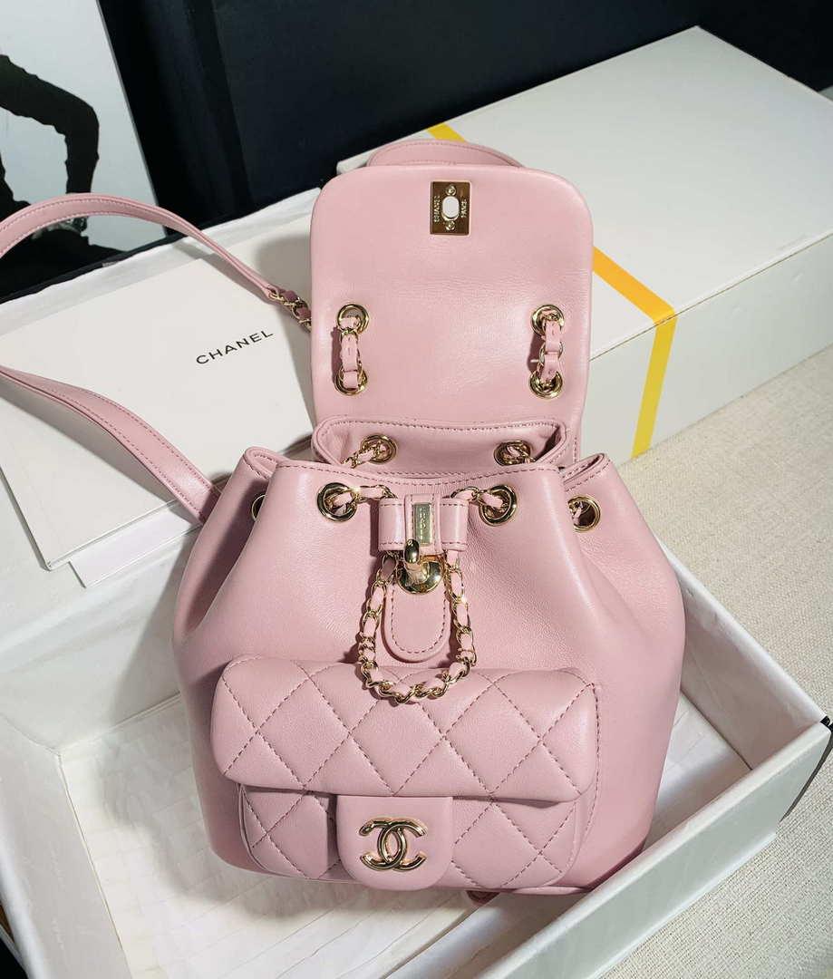 Chanel Backpack Duma Pink Lambskin CC AS2908 Gold