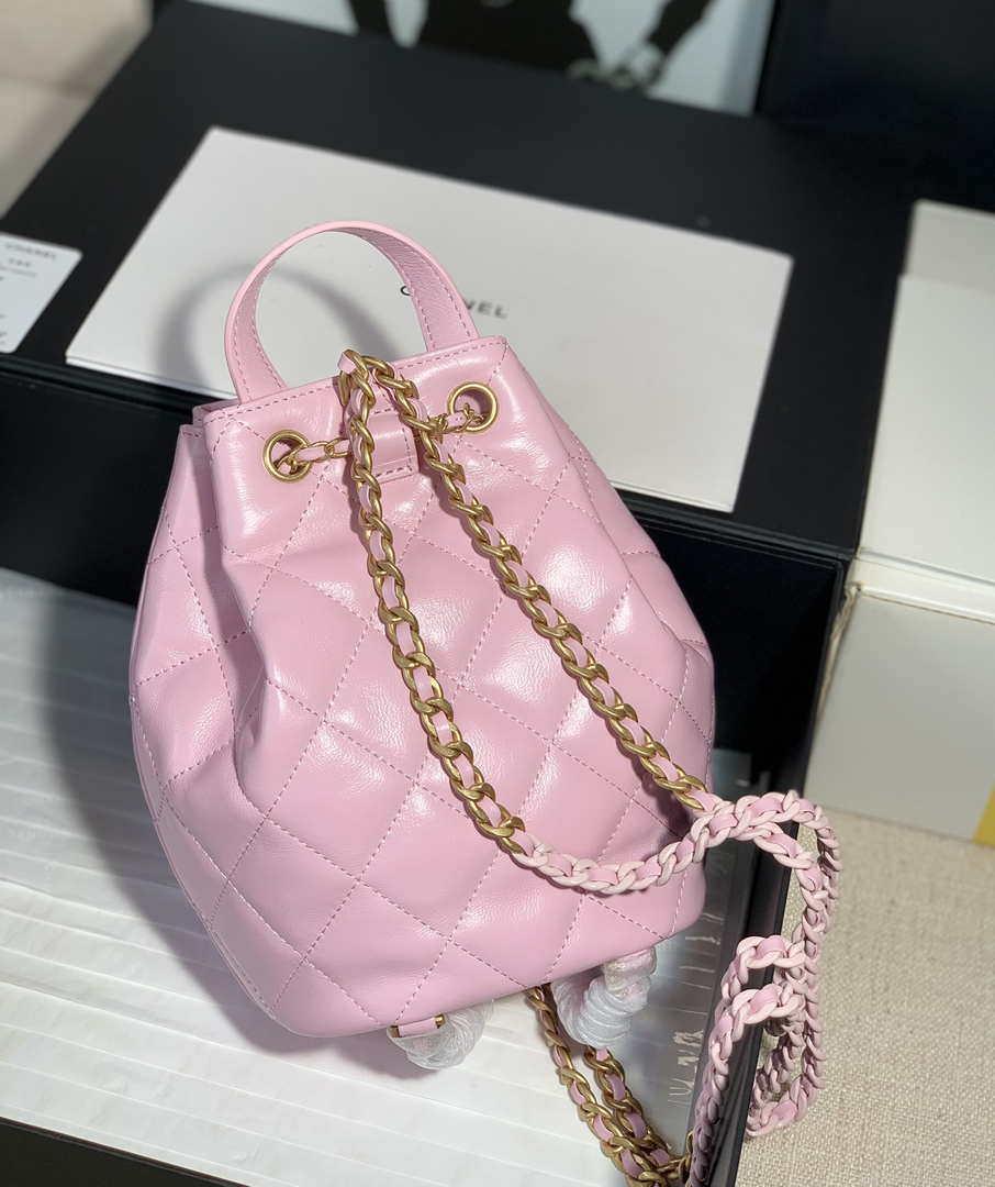 Chanel AS2318 Bucket Bag Lambskin Pink