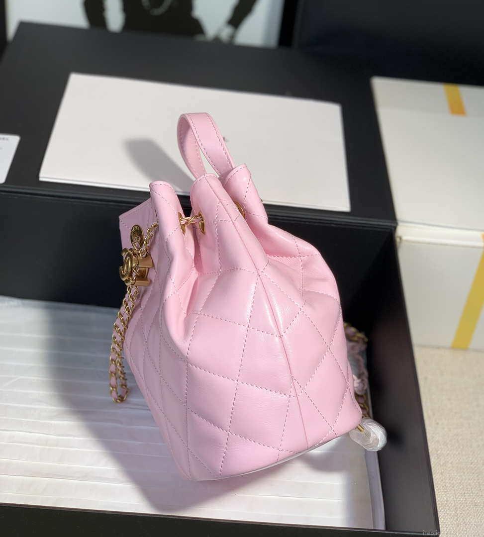 Chanel AS2318 Bucket Bag Lambskin Pink