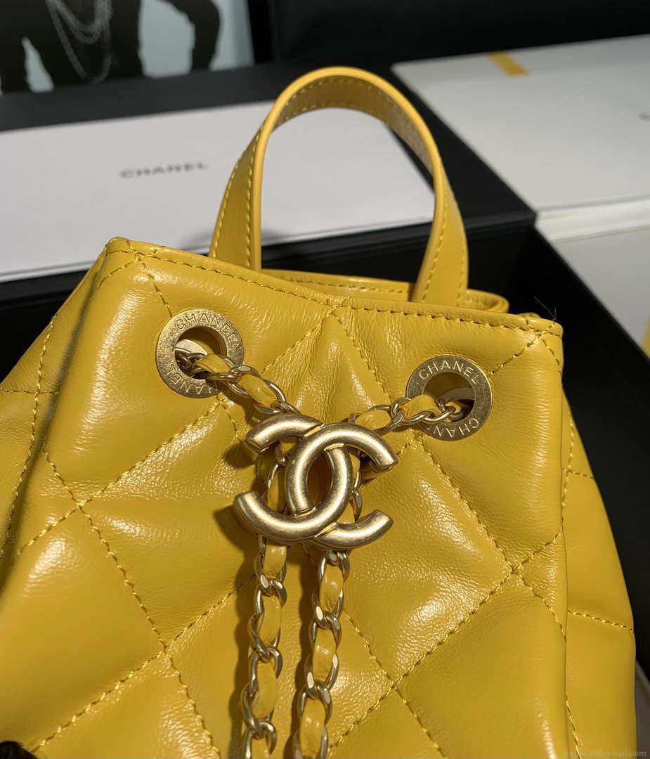 Chanel AS2318 Bucket Bag Lambskin Yellow