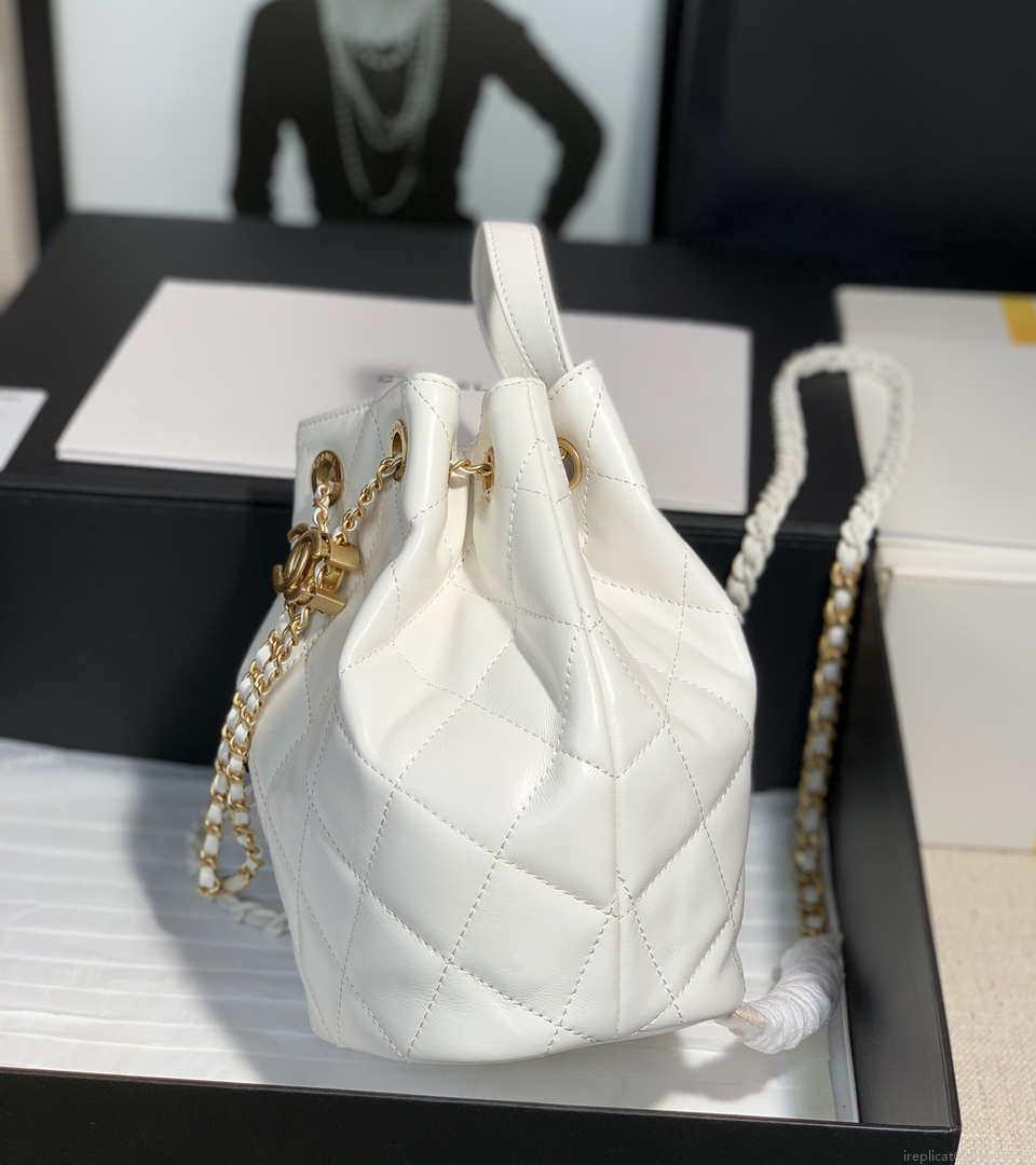 Chanel AS2318 Bucket Bag Lambskin White