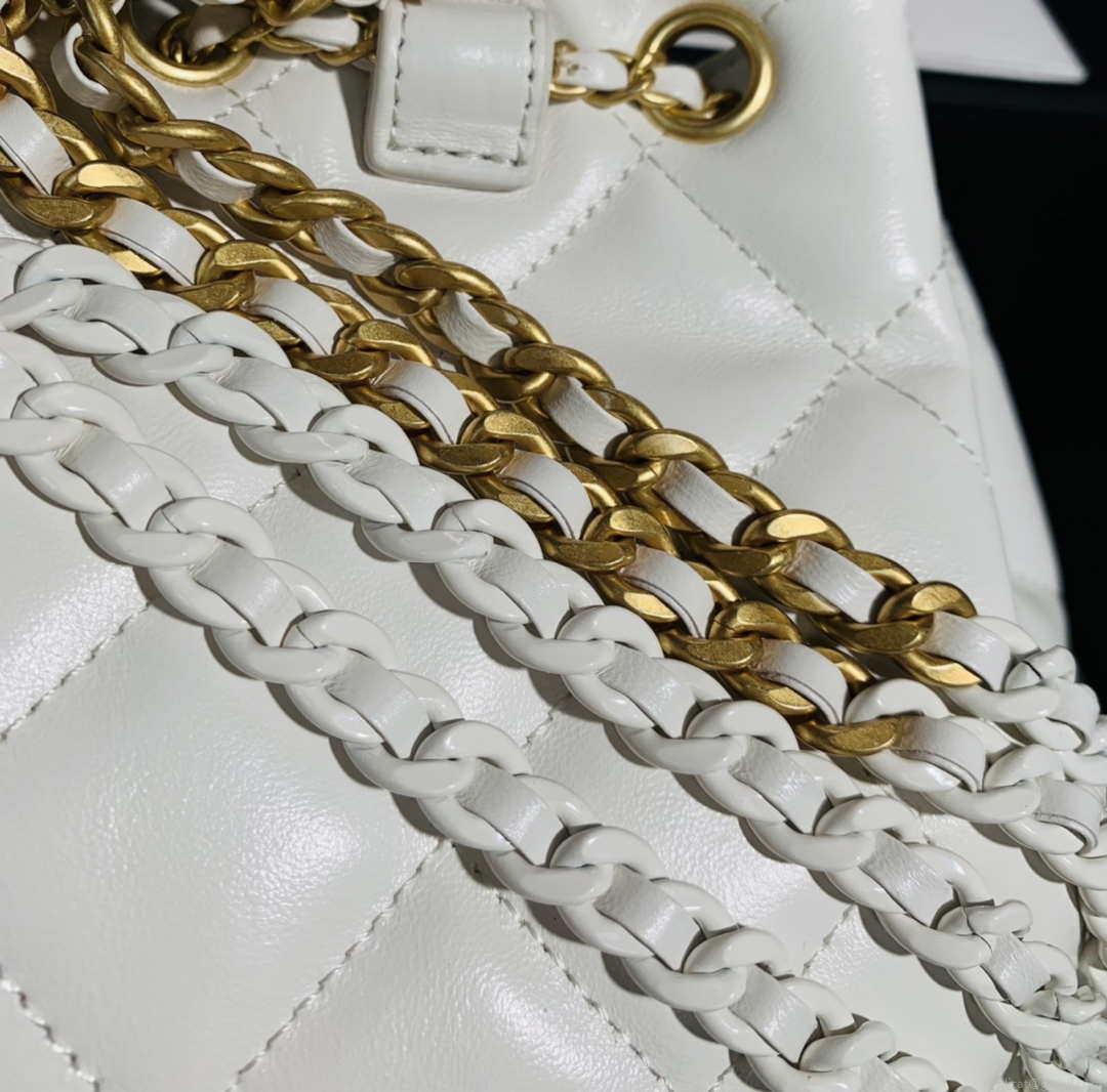 Chanel AS2318 Bucket Bag Lambskin White