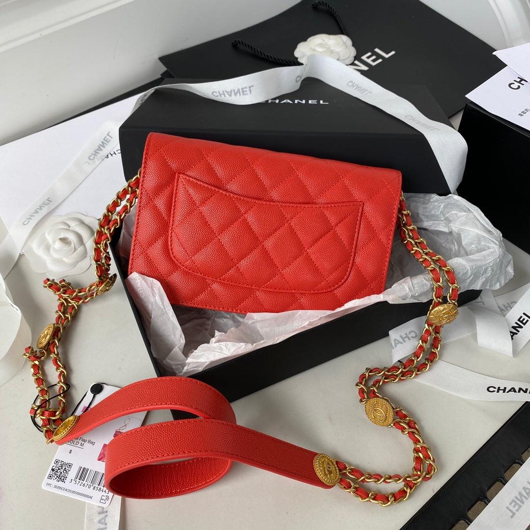 Chanel AP2840 Small Flap Bags Calfskin Red