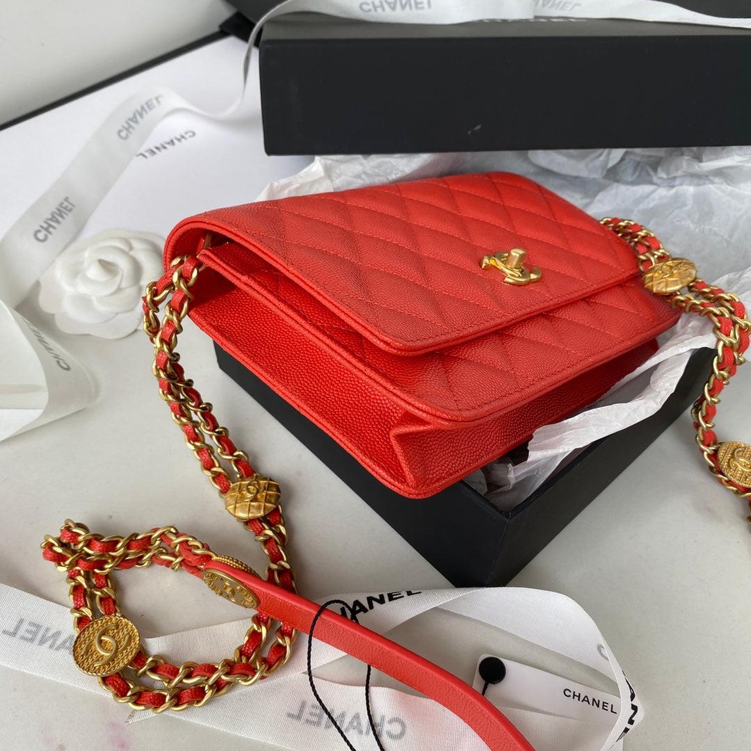 Chanel AP2840 Small Flap Bags Calfskin Red