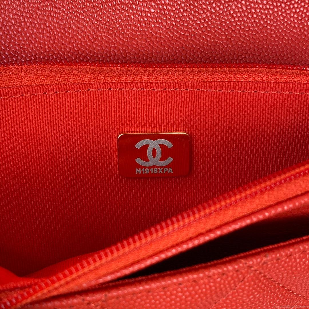 Chanel AP2840 Small Flap Bags Calfskin Red