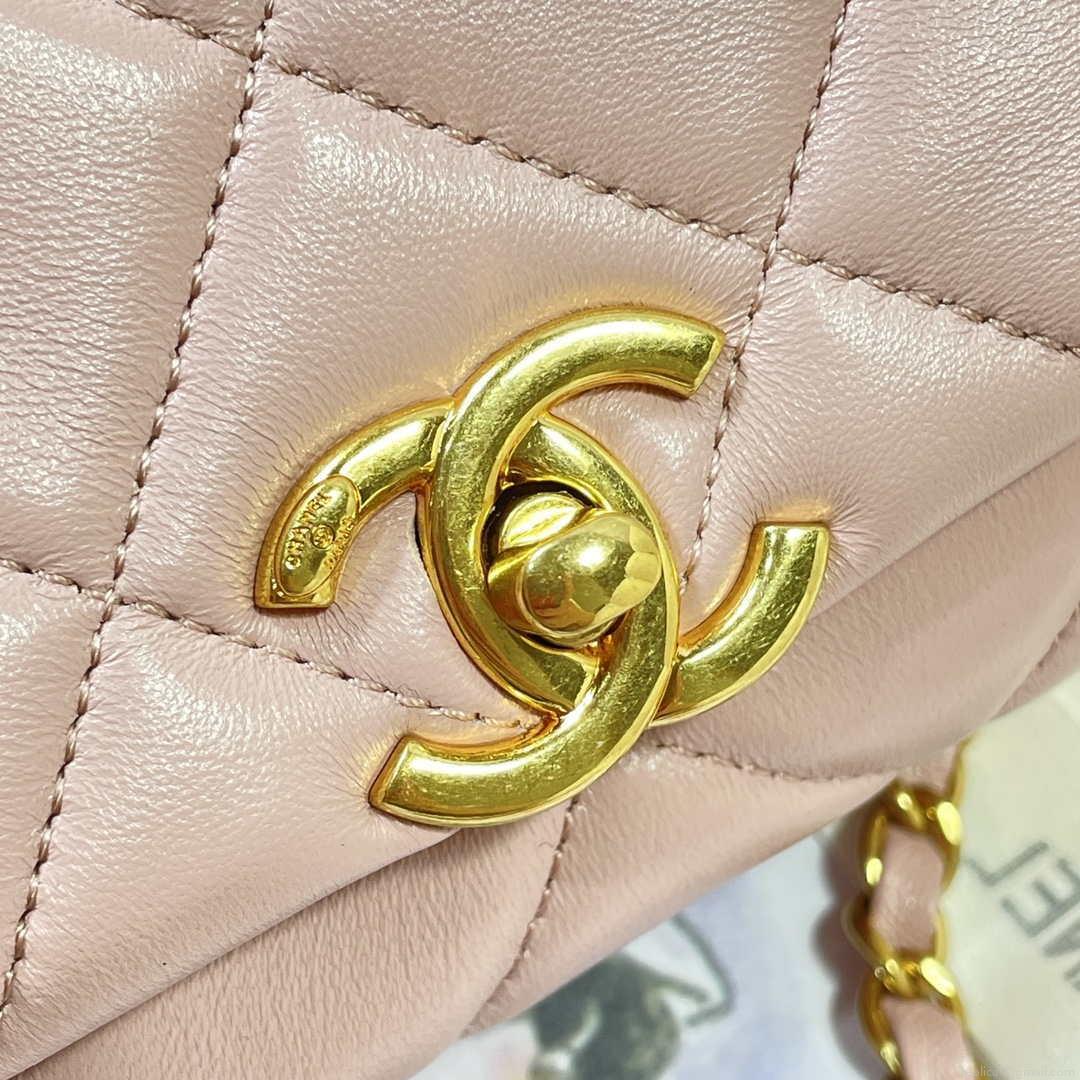 Chanel AS3365 Mini Flap Bag 17cm Lambskin Pink
