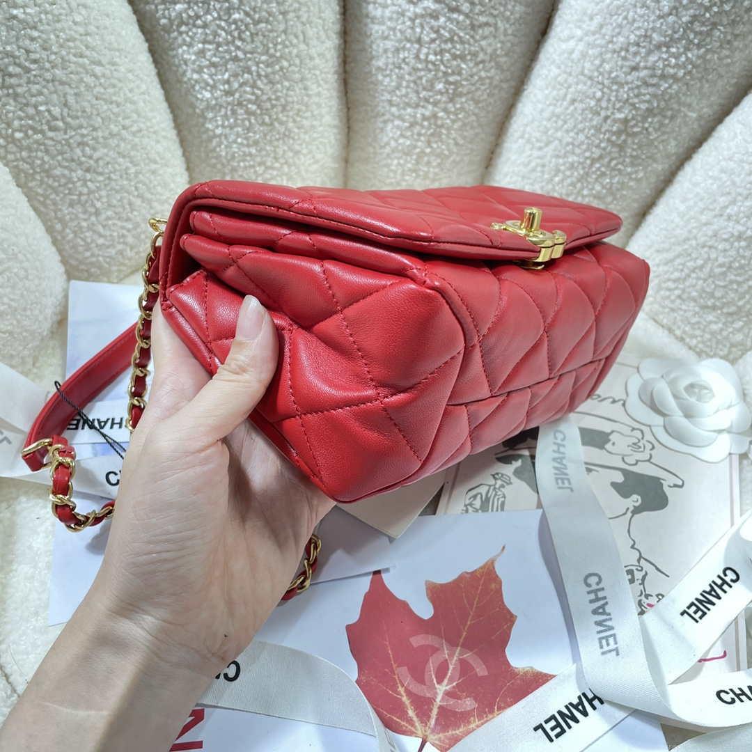 Chanel AS3366 Flap Bag 20cm Lambskin Red