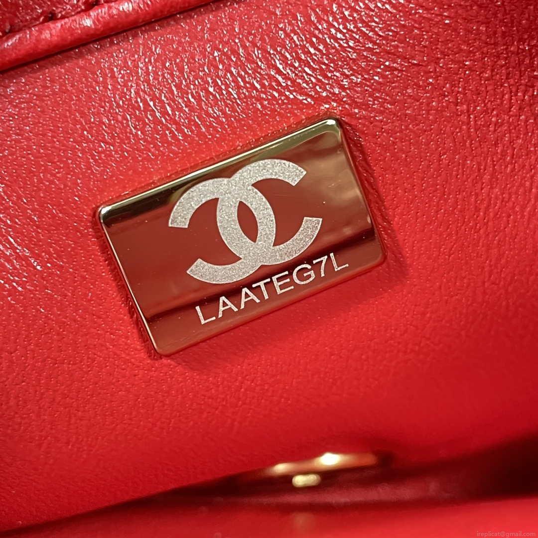 Chanel AS3366 Flap Bag 20cm Lambskin Red