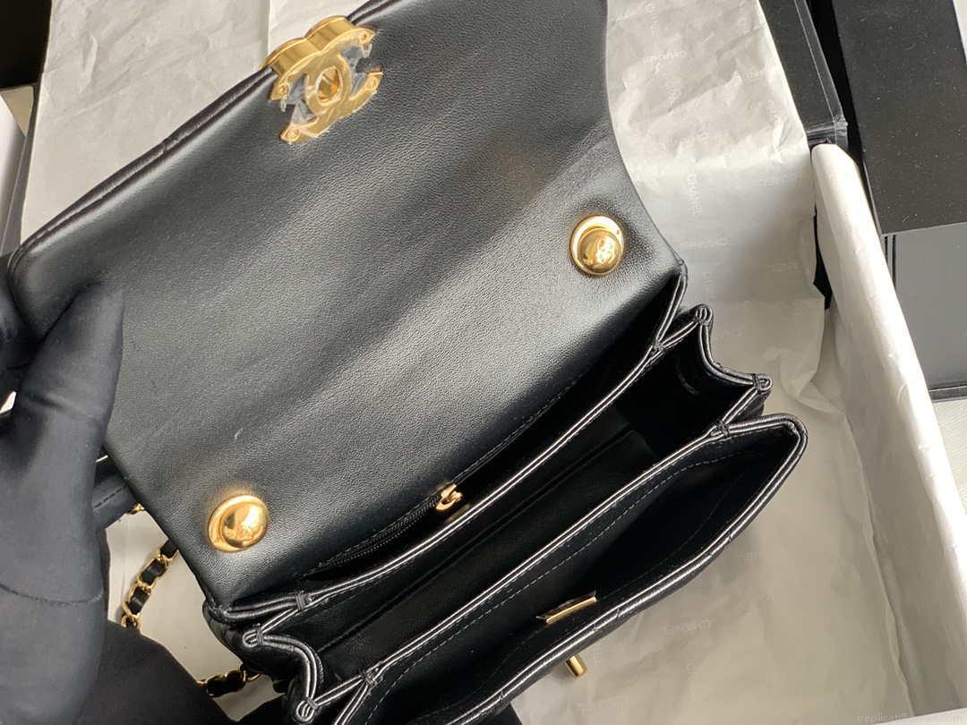 Chanel AS3366 Flap Bag 20cm Lambskin Black